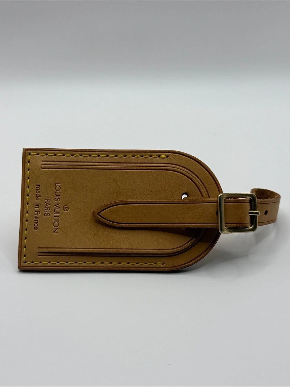 LOUIS VUITTON vachetta travel tag light brown new
